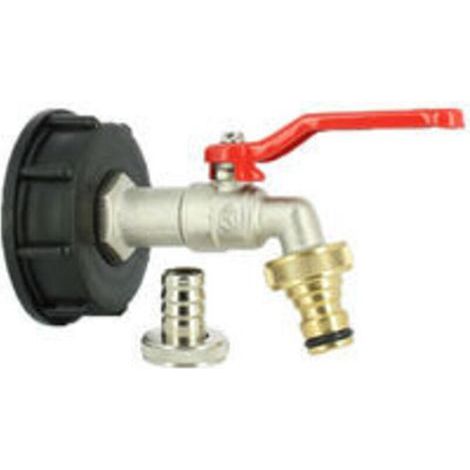 Raccord cuve eau S60X6 - Robinet ECO laiton 15 mm + Nez 20x27 (1/4)