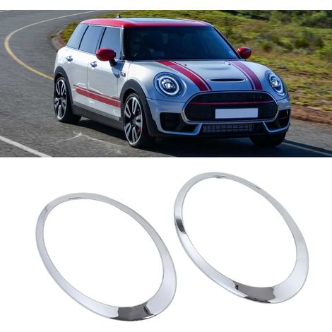 Une paire de cadres de garniture de lunette de phare, gauche + droite, 51137351371 51137351372, pour MINI Clubman F54 (remplacement) argent électroplaqué. (1/5)