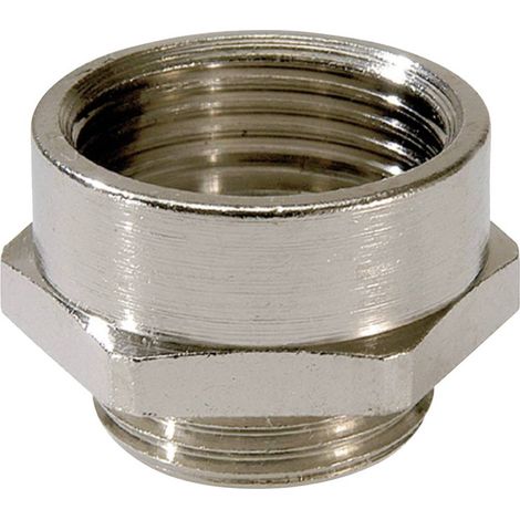 10063905 WISKA Manchon intermédiaire d’adaptateur PG/M de PG42x1588 sur M63x1.5 hexagonal laiton (CuZn) nickelé Filetage de raccordement 10,0 mm - 1 Stück (1/2)