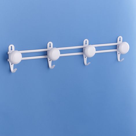 Porte-manteaux et patères sur lice laqué blanc 4 têtes longueur 590 mm - MOTTEZ