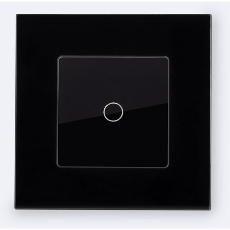 Interruptor WiFi Táctil Simple con Marco Cristal Modern Negro (1/4)