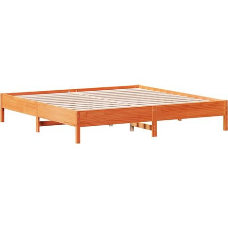 Maison Exclusive - Cadre de lit sans matelas cire marron 180x200cm bois pin massif (1/5)