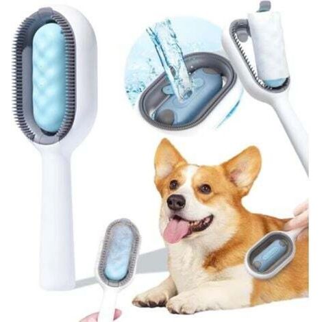 Brosse Reservoir Eau Chat,Peigne d'Épilation pour Animaux de Compagnie, Brosse Nettoyage Eau Chat, Brosse pour Chien et Chat, Brosse Chat Autonettoyante, pour Massage, Soin Et Épiler (1/4)