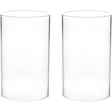 Lot de 2 bougeoirs décoratifs en verre transparent, cloches en verre transparent-15.00X8.00X8.00CM-Transparent (1/3)