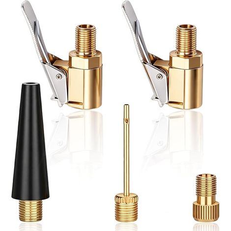 Kit Adaptateur de Valve Multifonction, Compatible avec Easy Pump, Valve Adapter Set avec Adaptateur Pompe Vélo Valve Française, Kit Remplacement Valve Vélo pour Pneus Voiture et Ballons (1/5)