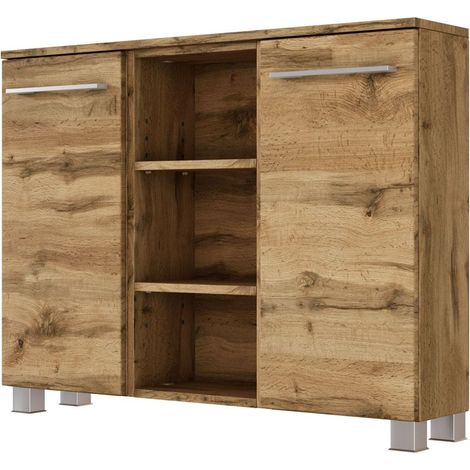 Badmöbel Sideboard, LOUNY-03 in Wotaneiche Nb., B/H/T: ca. 90/66/20 cm (1/4)