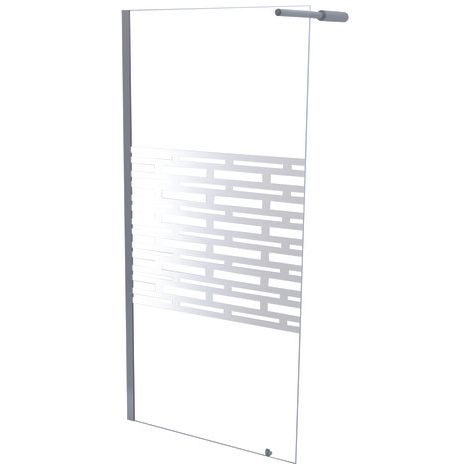 ONDEE ZEN - Paroi de douche CARIBA - Finition Chromé Sérigraphié Ep.6mm - 1 volet 100x210cm (1/3)