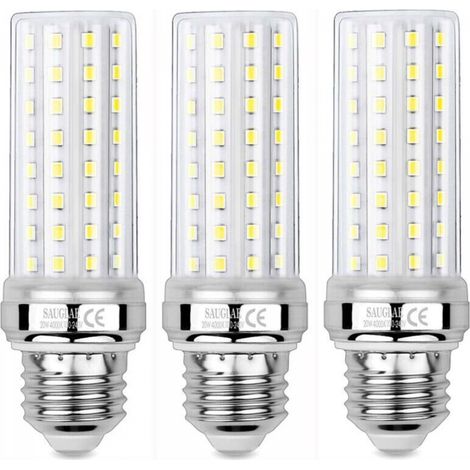 3 Pièces Ampoules de Maïs LED 20W, Équivalent 150W Ampoule Incandescente, 2300LM, 4000K Blanc Neutre, Ampoules à E27 Vis Edison (1/5)