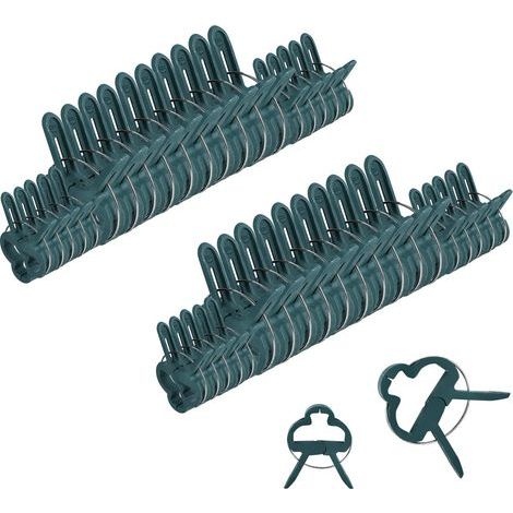 Pinces à plantes grimpantes, pinces à tomates et pinces de jardin pour tuteurage de plantes grimpantes, pinces de support pour tomates et jardinage, vertes, 20 petites, 20 grandes (1/5)