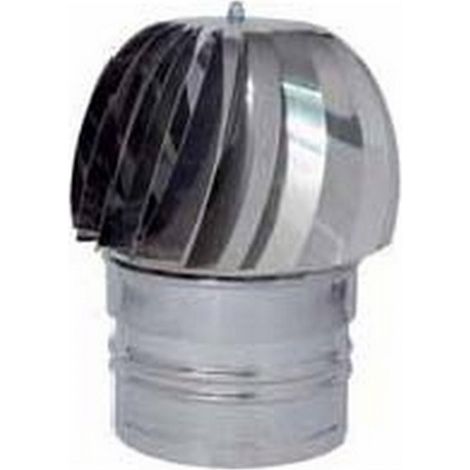 Fumaiolo Girevole Globo in Acciaio Inox con Base Tonda - Attacco Maschio - Ø22 cm