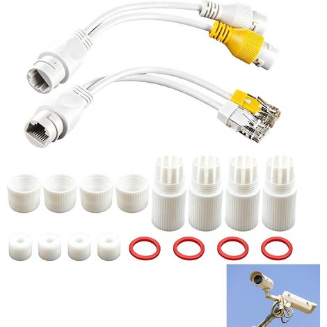 Kit Combinateur et Répartiteur PoE, Splitter PoE Étanche pour 2 Caméras, Alimentation Transmission Réseau via Un Seul Câble Ethernet, Commutateur PoE ou NVR PoE, Utilisation Intérieure Extérieure (1/5)
