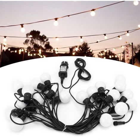 Guirlande lumineuse ampoules G50 étanche 10 m 20 LED pour décoration extérieure festive Blanc chaud (1/5)