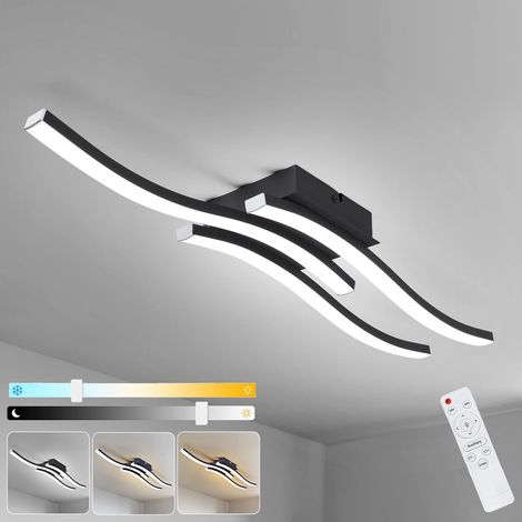 Plafonnier LED à intensité variable, Lustre LED basse consommation, Applique murale design ondulée, Suspension, 3 températures de couleur, 52 cm (1/5)
