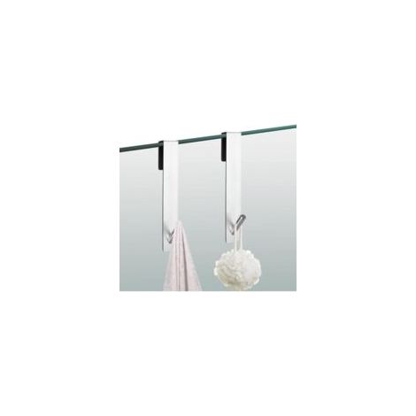 Ganci per doccia, set di 2 ganci da parete per doccia, non richiedono foratura, con imbottitura in schiuma, ganci per asciugamani in acciaio inox, ganci per asciugamani e accappatoi. - Crezuo