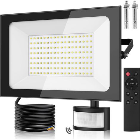 Projecteur LED Exterieur Detecteur de Mouvement 150W, Spot LED Extérieur Super Lumineux 15000LM, Lumière du jour 6500K, Lampe de Sécurité Étanchéité IP65 pour Garage, Cour, Pelouse, Jardin
