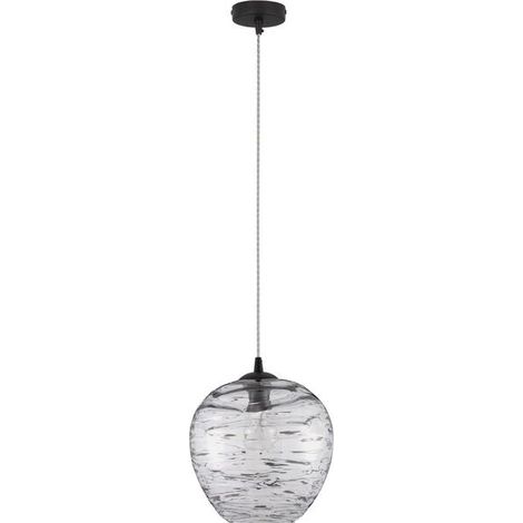 [NEUWERTIG] B-Ware Nova Luce Pendelleuchte Hängeleuchte EVLEEN Schwarz Metall Glas E27 LED 120 cm (1/2)
