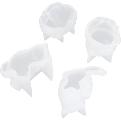4 Pièces Moule Chat en Silicone pour DIY Artisanat Cristal en Forme d'Animaux Décorations (1/5)