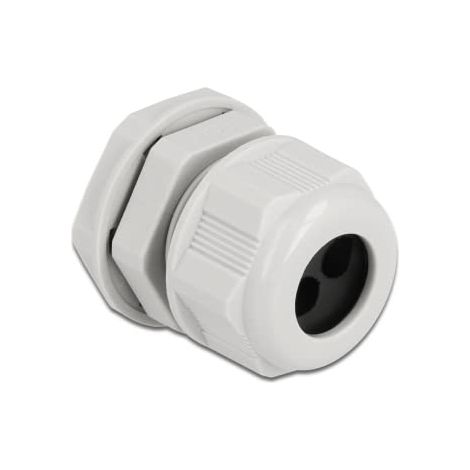 DELOCK PRESSE-ÉTOUPE PG16 POUR CÂBLE ROND AVEC DEUX ENTRÉES DE CÂBLE GRIS 60370