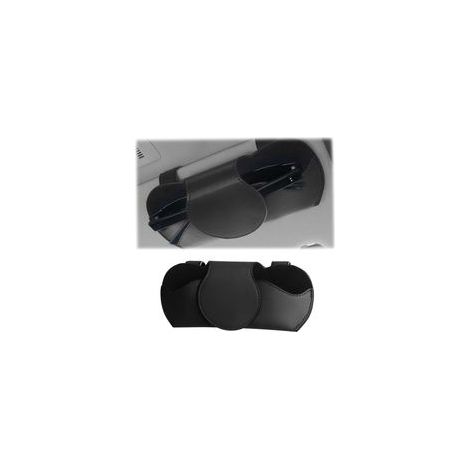 Portaocchiali da sole magnetico in similpelle nera PU per auto, accessorio universale per interni di tutti i veicoli. (1/5)