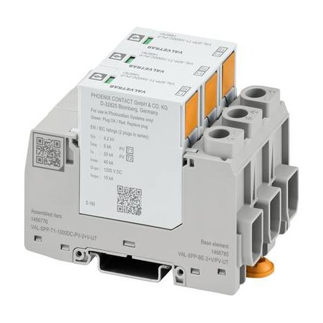 Parafoudre Phoenix Contact val-spp-t1-1000dc-pv-2+v-ut montage rail DIN 1000 V DC (1/3)
