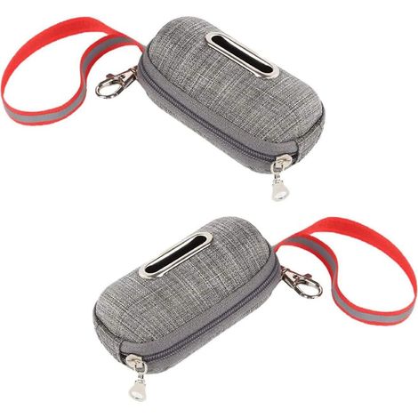 Set mit 2 reflektierenden Hundekotbeutelspendern, extrem widerstandsfähiges Etui mit Reißverschluss für Tierliebhaber.