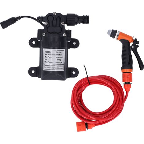 Nettoyeur haute pression portable 12 V, kit de pompe électrique 160 PSI avec 2 tuyaux pour voiture (1/5)