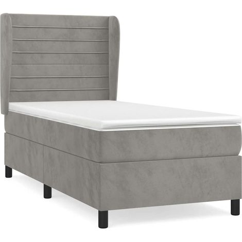 Maison Exclusive - Cama box spring con colchón terciopelo gris cl (1/5)