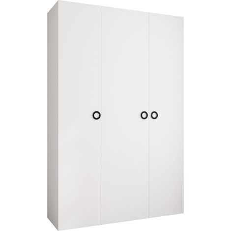 Armario Hartford 544, Blanco, 246x160x42cm, Puertas de armario: Con bisagras, Número de estantes: 7 (1/5)
