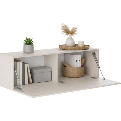 Mobile Pensile Laghetto, Modulabile, un Ripiano, Un'anta, 150x40h cm Beige