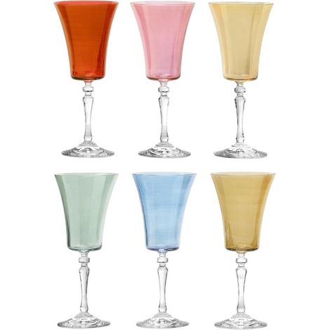 Fade Alex Lustro set 6 calici vino vetro colori assortiti