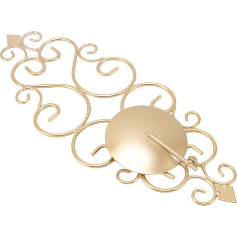 Support Murale en Fer à Bougies Pliant, Socle Applique Doré Métallique Décoration Maison (1/5)