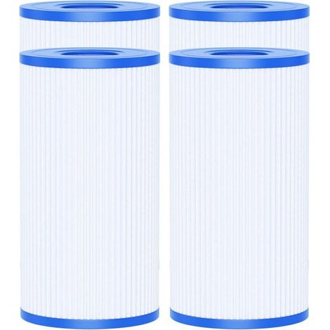 Set da 4 filtri per piscina tipo A o C, compatibili con modelli 29000E/59900E, cartucce filtranti Easy Set per piscine fuori terra, dimensioni 203mm x 106mm (1/4)