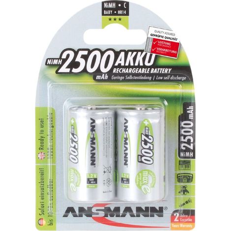 Ansmann maxE HR14 Batteria ricaricabile 1/2 Torcia (C) NiMH 2500 mAh 1.2 V 2 pz. (1/2)