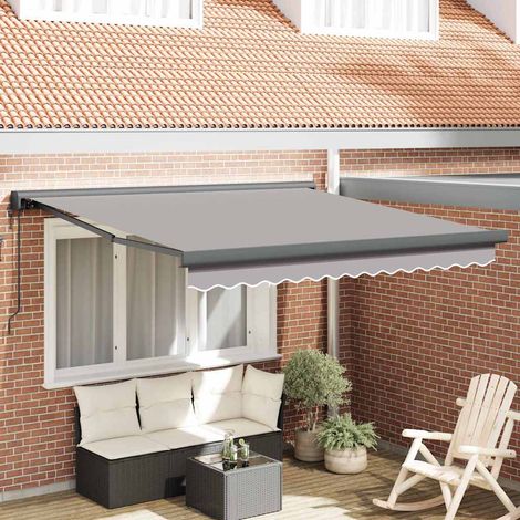 vidaXL Retractable Awning Light Grey 300 x 250 x 165 cm (1/5)