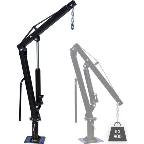 Grue d'atelier hydraulique rotative 360° – Charge max 900 kg – Hauteur de levage 1800 mm – Base solide avec fixation au sol