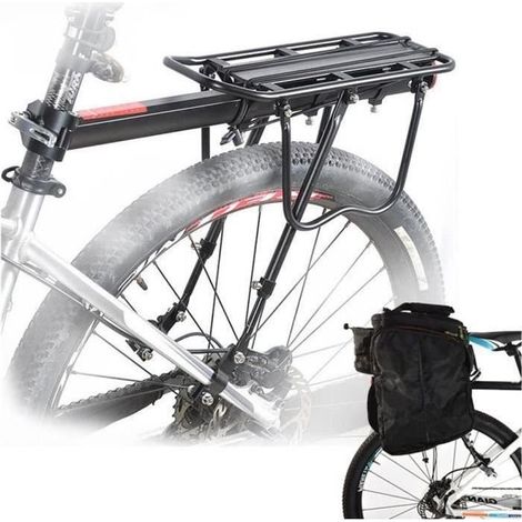 XX Porte Bagage Vélo Arrière Transporteur Porte-Bagages VTT Universel en Aluminium Capacité de 50 kg Siège arrière (1/4)