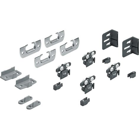 Hettich Schiebetürbeschläge Set,SysLine S,9136103 2-T.,für einlieg. Türen 15kg
