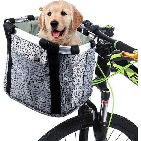 Panier avant de vélo pliable et amovible, panier de rangement multifonctionnel et étanche avec cadre en aluminium, idéal pour les courses, les trajets quotidiens, le camping et les activités de plein (1/5)