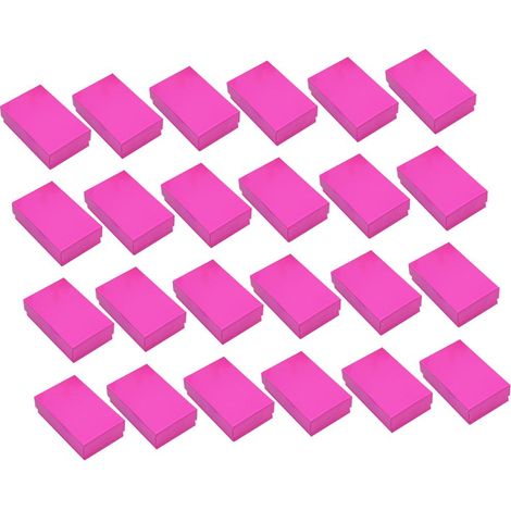 24 pièces coffret cadeau bague collier boîte pour anniversaires anniversaire rose rouge (1/5)