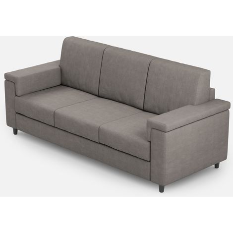 Letto Singolo rivestito in Microfibra - ADELE - Colore: Grigio - Dimensione Rete: 80x200 - Tipologia Letto: Senza Rete