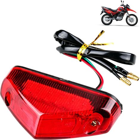 Feu Arrière Moto LED Rouge, Phare Stop Freinage Universel 12V (1/5)