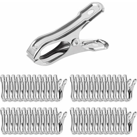 Lot de 100 pinces à linge de jardin, pinces en acier inoxydable pour serre, pinces pour filet, forte adhérence (1/5)