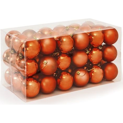 54 Boules de Noël Orange- Cuivre pour décorer votre sapin de Noël (1/2)