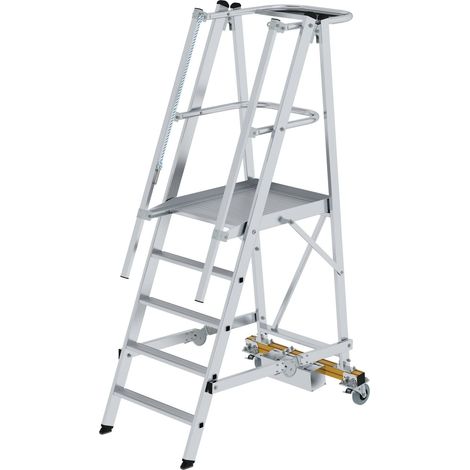 Günzburger Steigtechnik Echelle à plate-forme pliante avec châssis étroit 5 marches - 052705 (1/4)