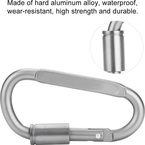 Mousqueton d'aluminium léger avec mousqueton à vis et anneau en D pour équipement de randonnée et accessoires (1/5)