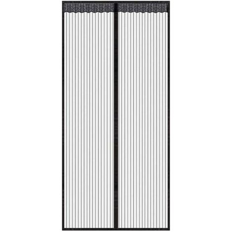 QORVA
-Rideau de porte magnétique noir en 120x210 CM pour portes fenêtres Anti Moustiques Mouches - RWMoustiquaire de fenêtre..