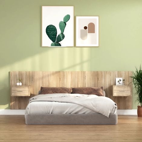 Tête de lit Contemporain Pour Lit adulte  avec armoires Chêne sonoma Bois d'ingénierie 54839