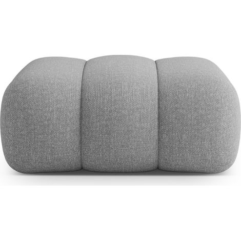 Pouf en chenille gris clair (1/5)