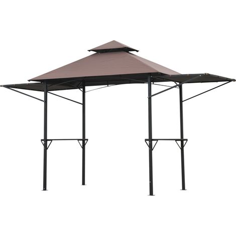 Outsunny Party BBQ Tent Outdoor Camping Patio Canopy Awing Waterproof Coffee