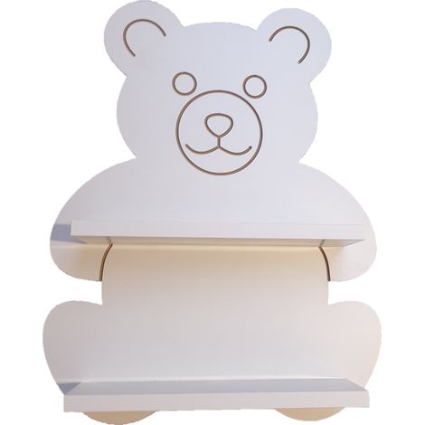 Estante con forma de oso de peluche blanco sonriente (1/5)